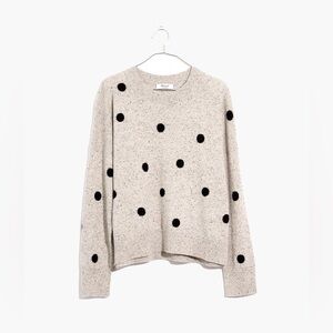 Madewell Gray Polka Dot Sweater